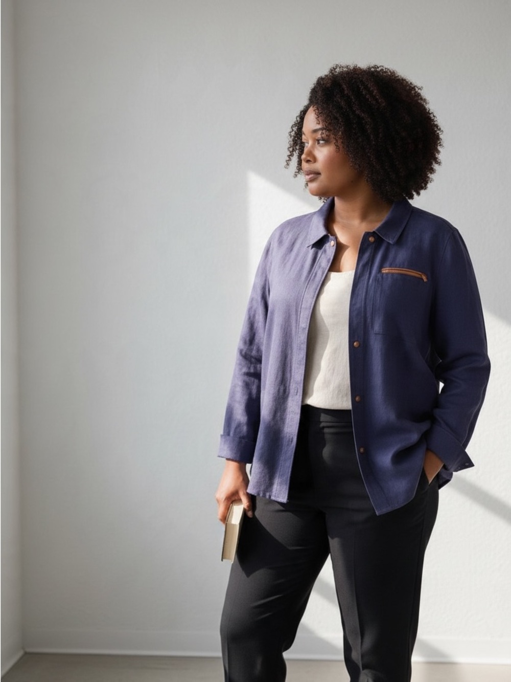 Ralph Lauren Capri Navy 100% Linen Full Zip Utility Jacket Size 22W New W/ Tags